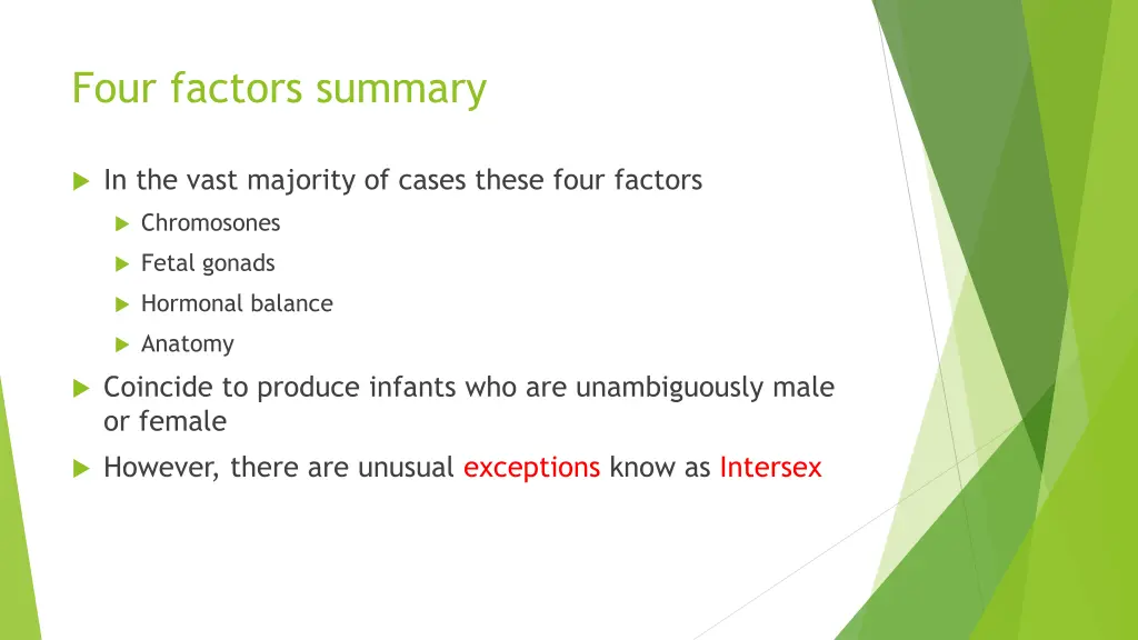 four factors summary