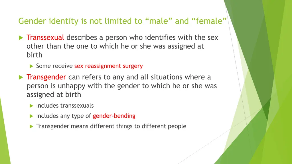 gender identity is not limited to male and female
