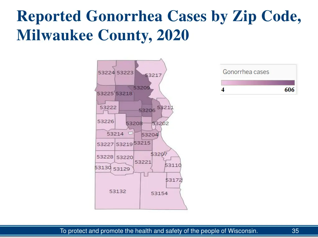 reported gonorrhea cases by zip code milwaukee
