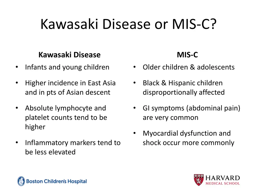 kawasaki disease or mis c