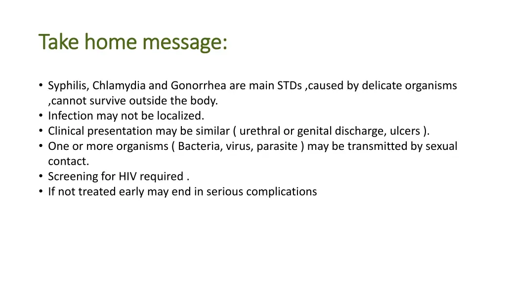 take home message take home message