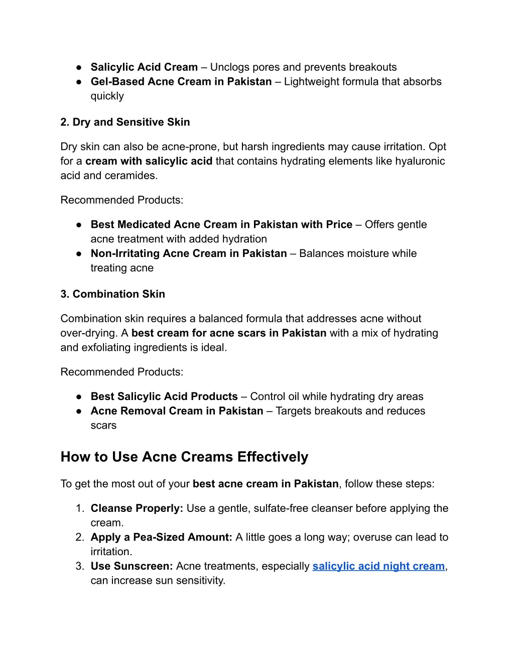 salicylic acid cream unclogs pores and prevents