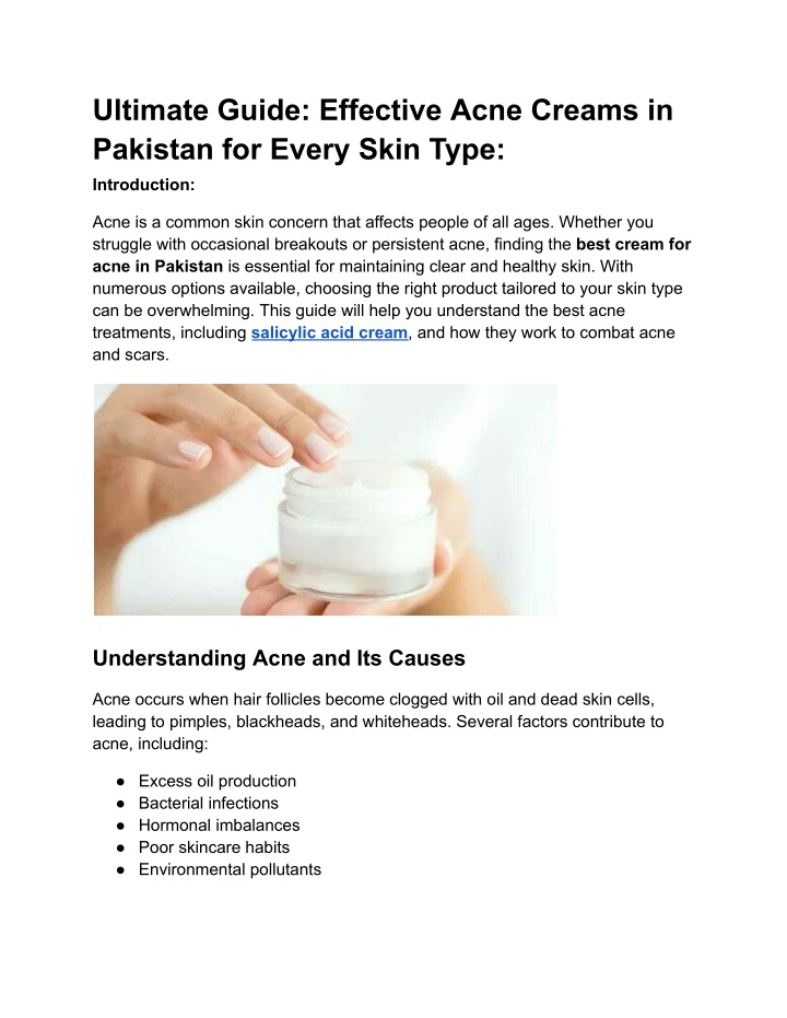 ultimate guide effective acne creams in pakistan