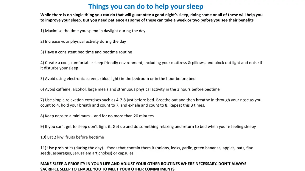 things you can do to help your sleep while there