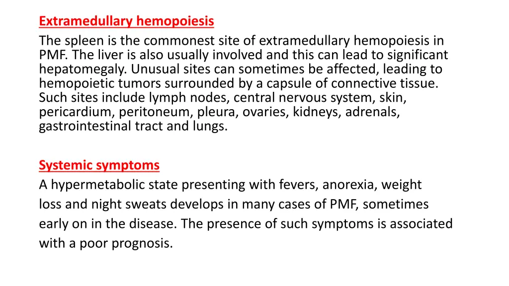 extramedullary hemopoiesis the spleen