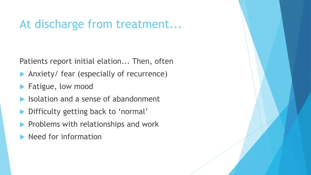 at discharge from treatment