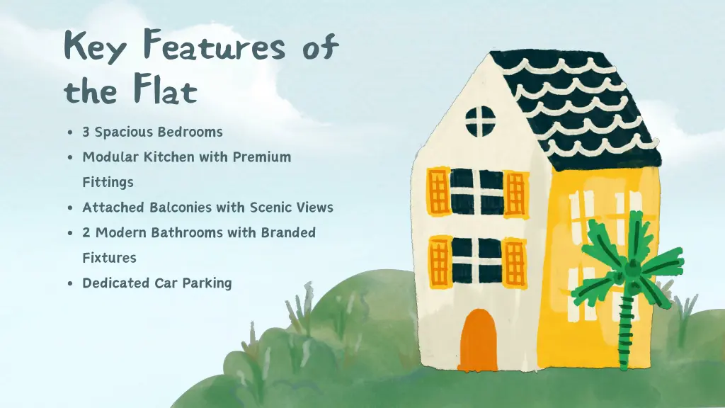 key features of the flat 3 spacious bedrooms