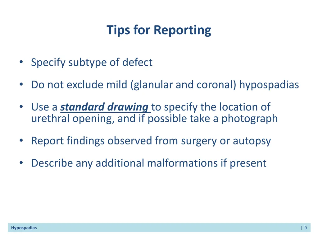 tips for reporting