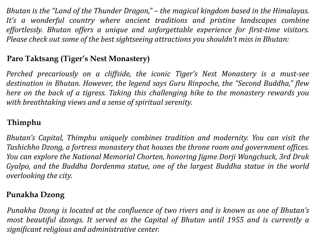 bhutan is the land of the thunder dragon