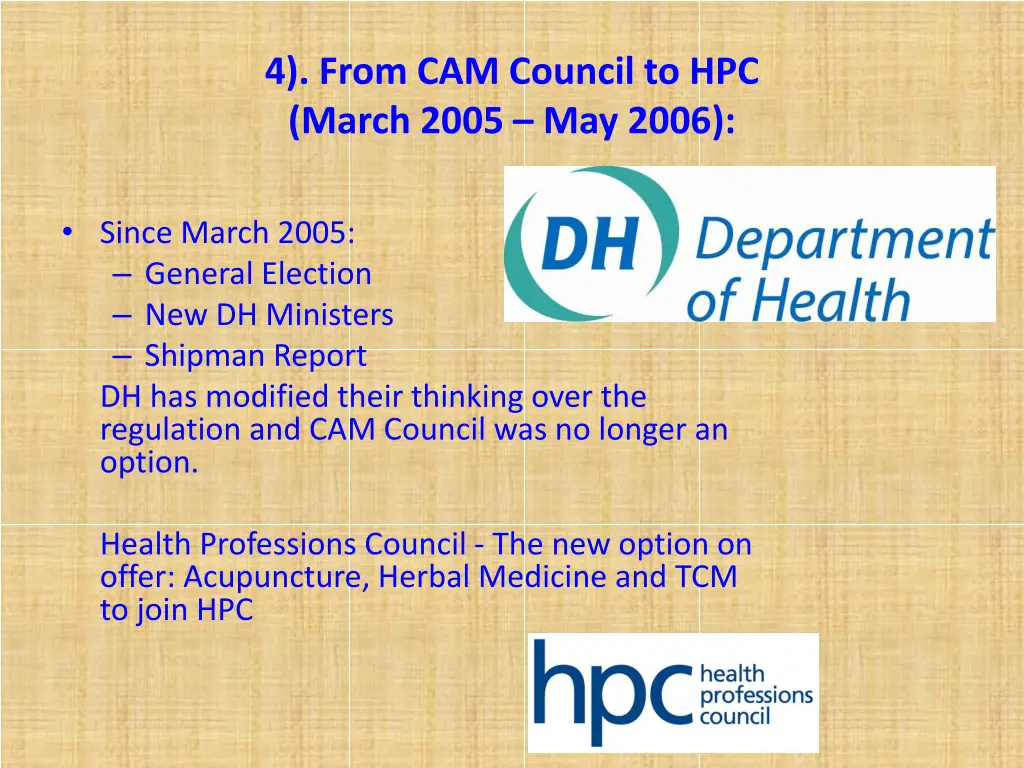 4 from cam council to hpc march 2005 may 2006