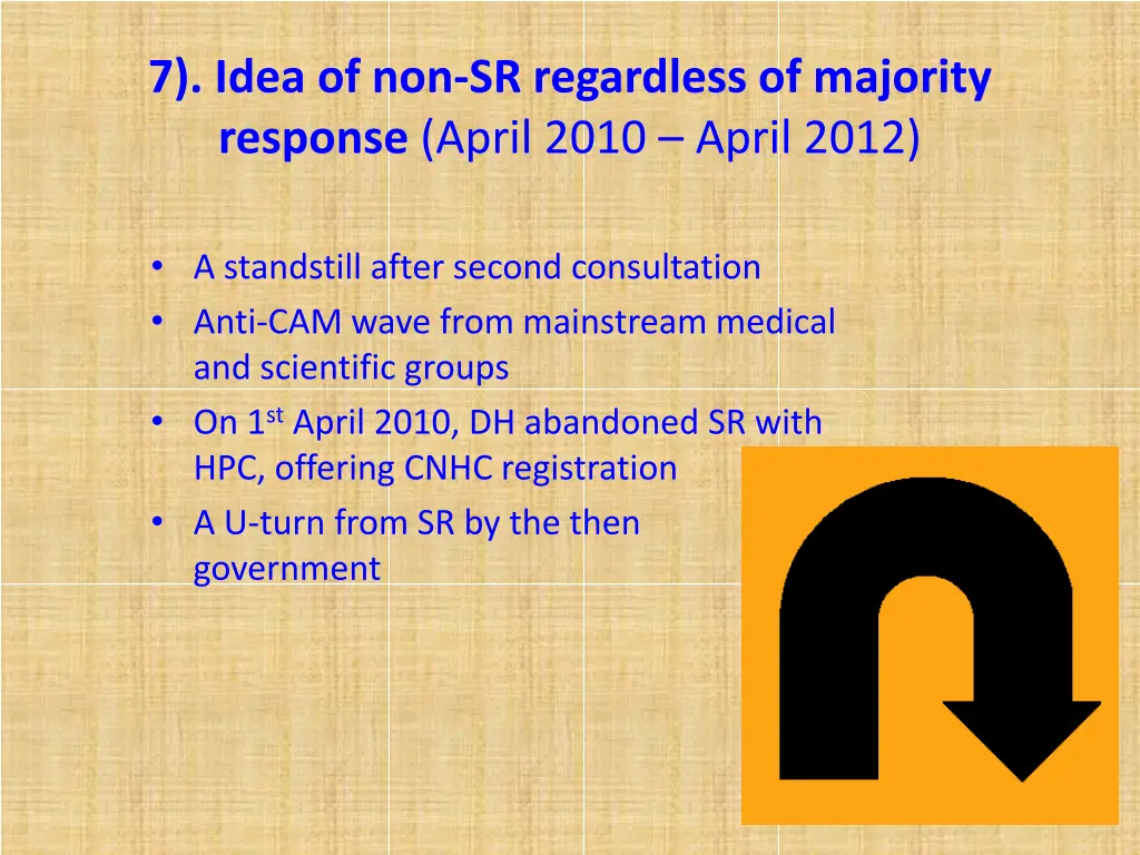 7 idea of non sr regardless of majority response