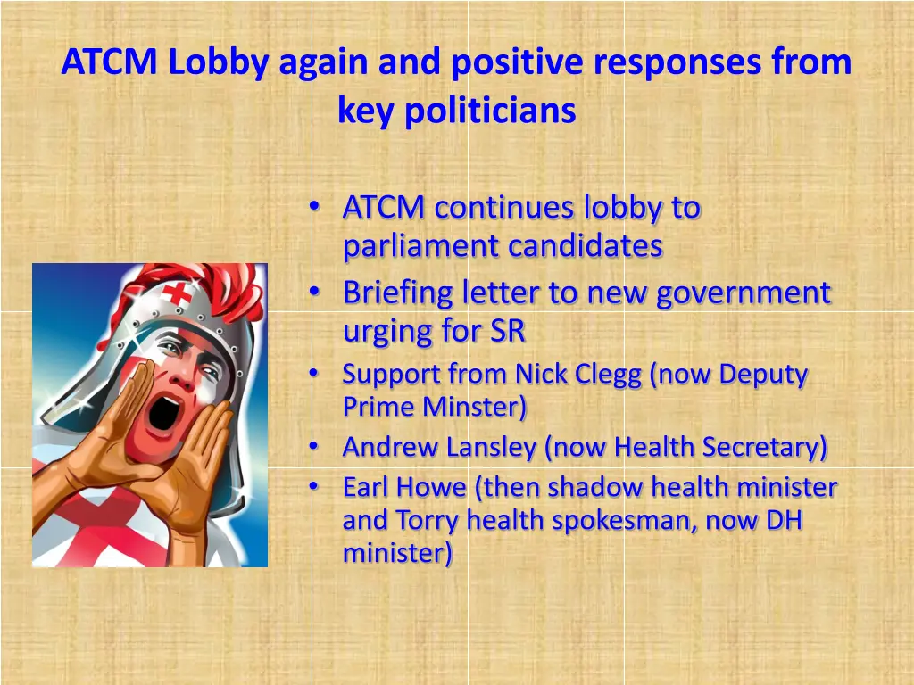 atcm lobby again and positive responses from