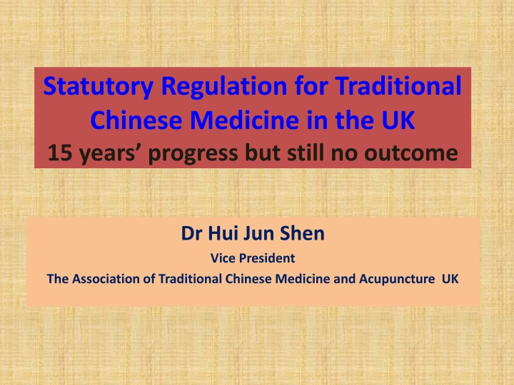 statutory regulation for traditional chinese