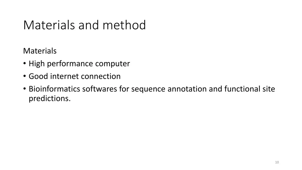 materials and method