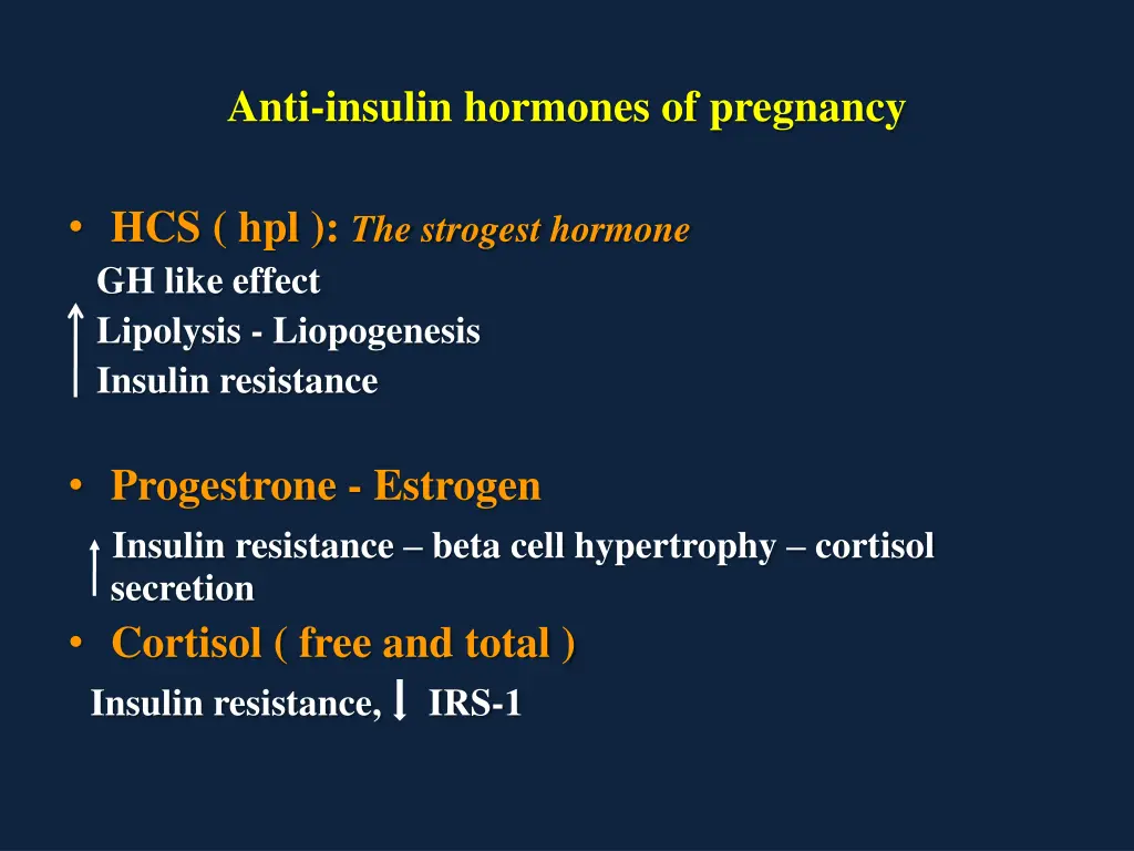 anti insulin hormones of pregnancy