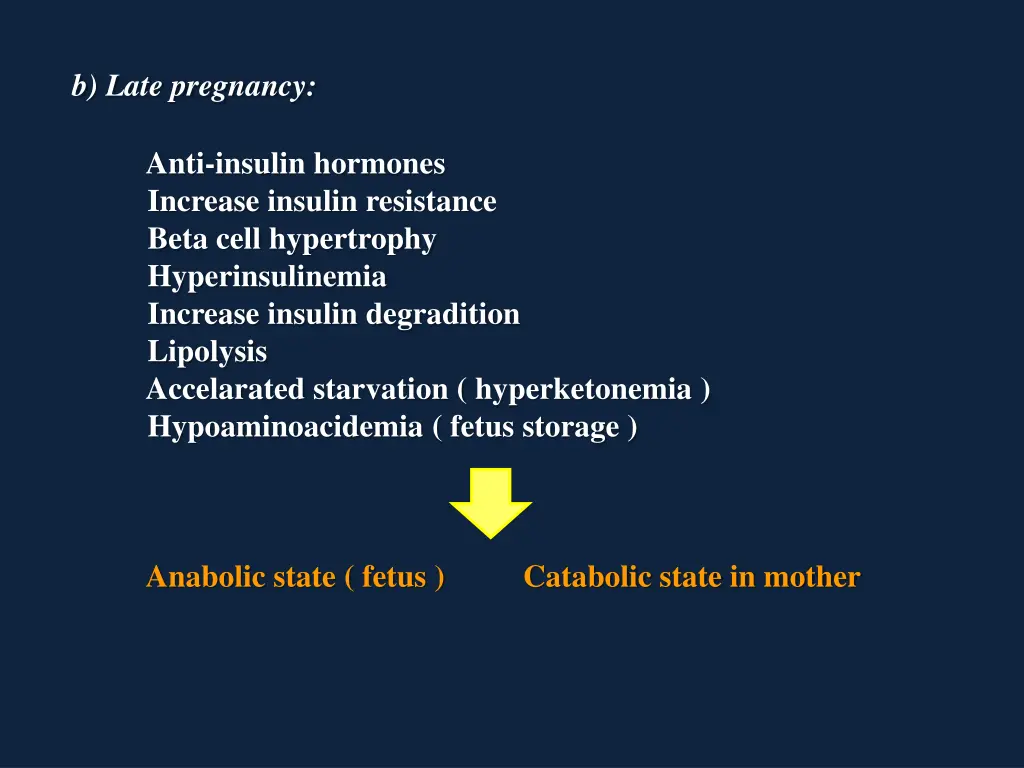 b late pregnancy anti insulin hormones increase
