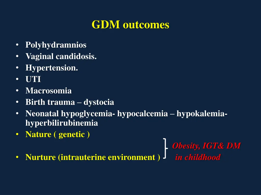 gdm outcomes