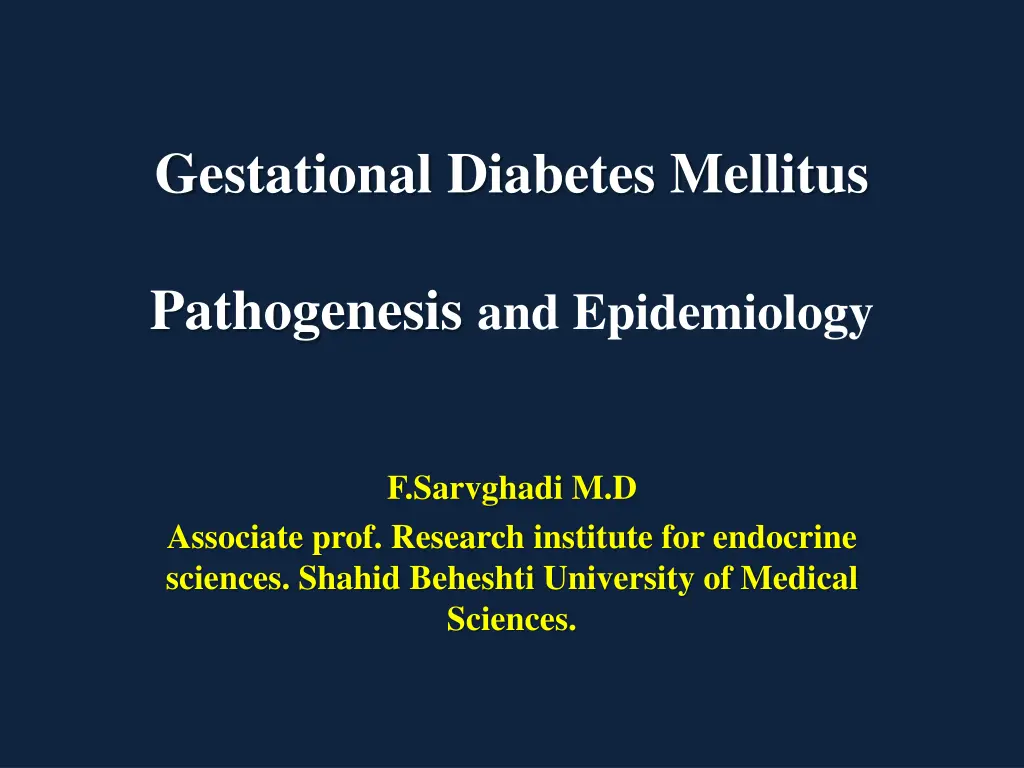 gestational diabetes mellitus