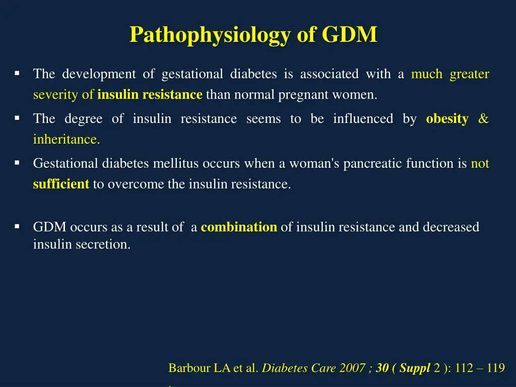 pathophysiology of gdm