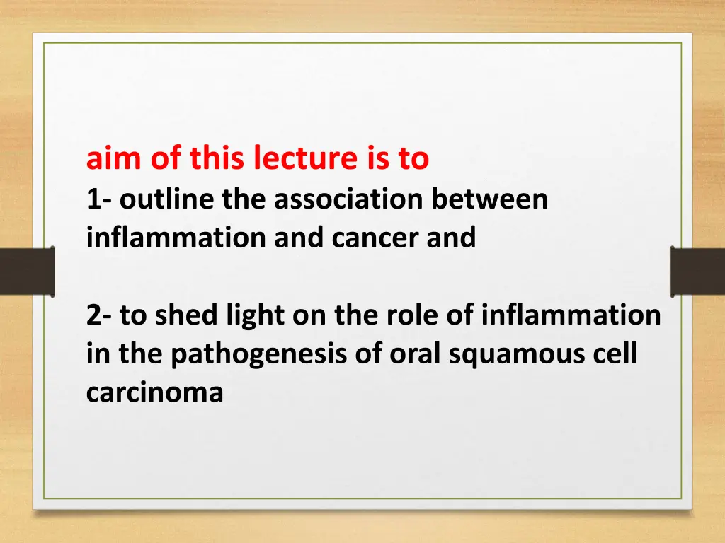 aim of this lecture is to 1 outline