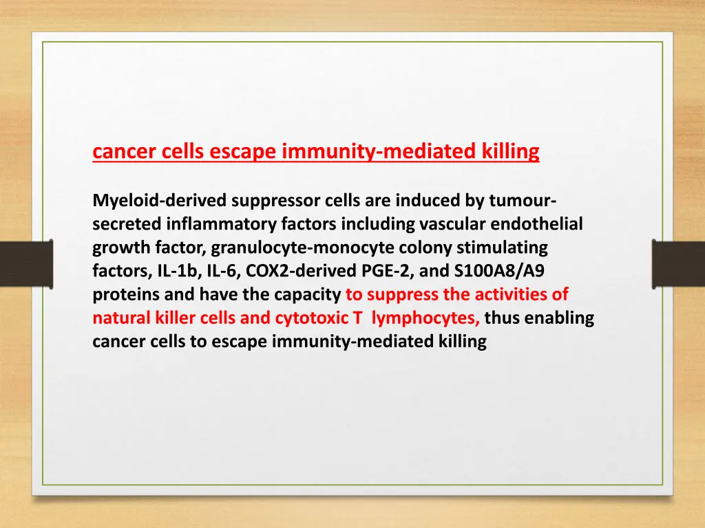 cancer cells escape immunity mediated killing