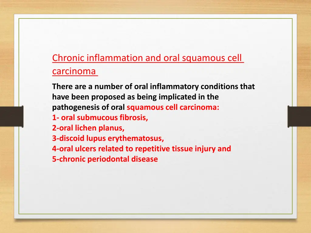 chronic inflammation and oral squamous cell 1