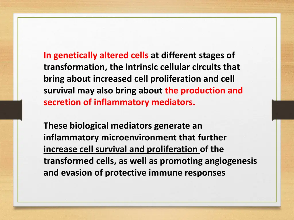 in genetically altered cells at different stages