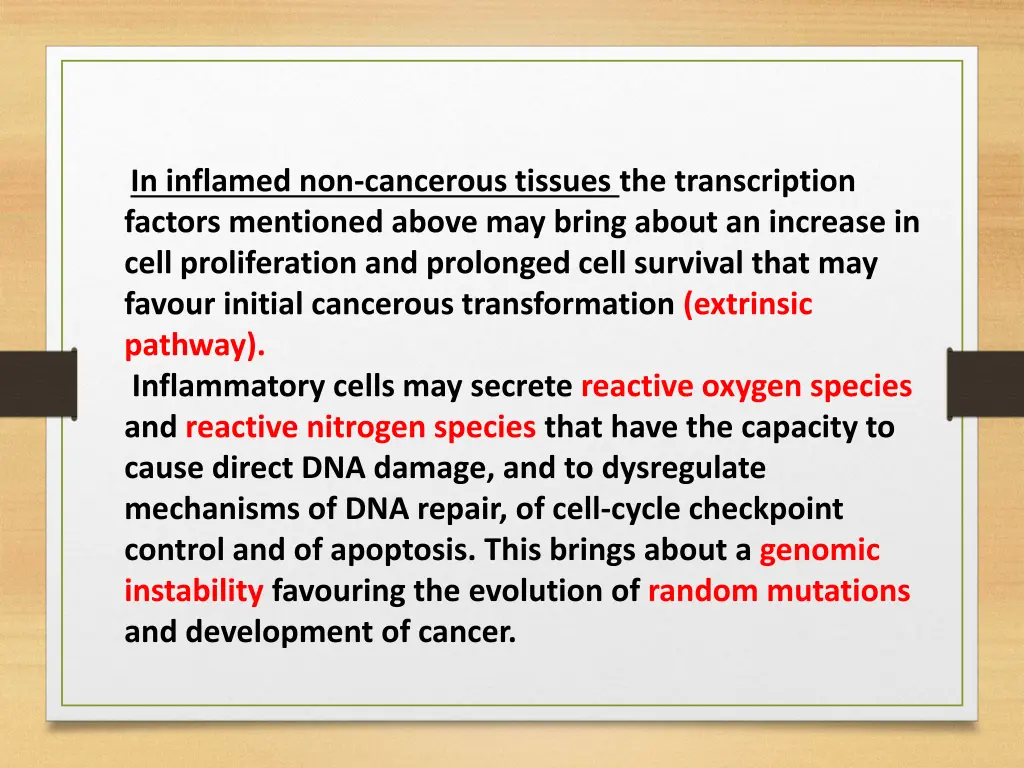 in inflamed non cancerous tissues