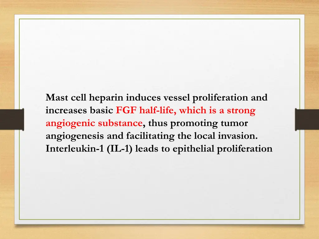 mast cell heparin induces vessel proliferation