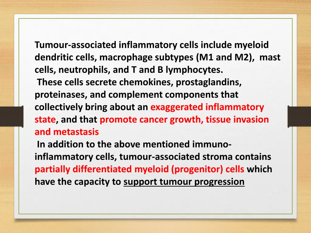 tumour associated inflammatory cells include