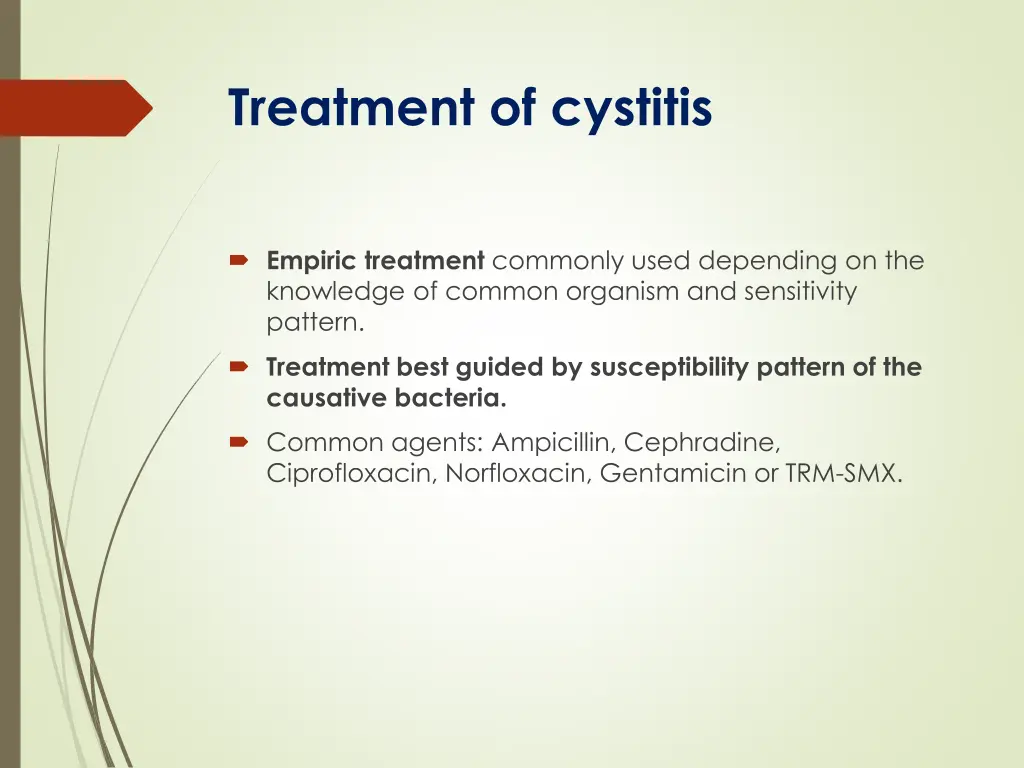 treatment of cystitis