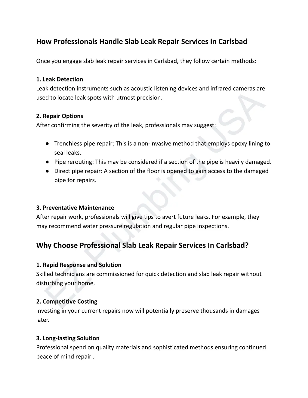 how professionals handle slab leak repair