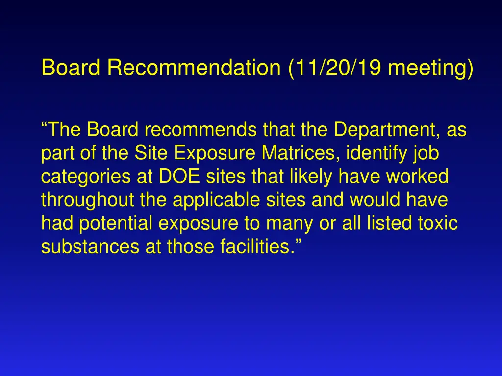 board recommendation 11 20 19 meeting