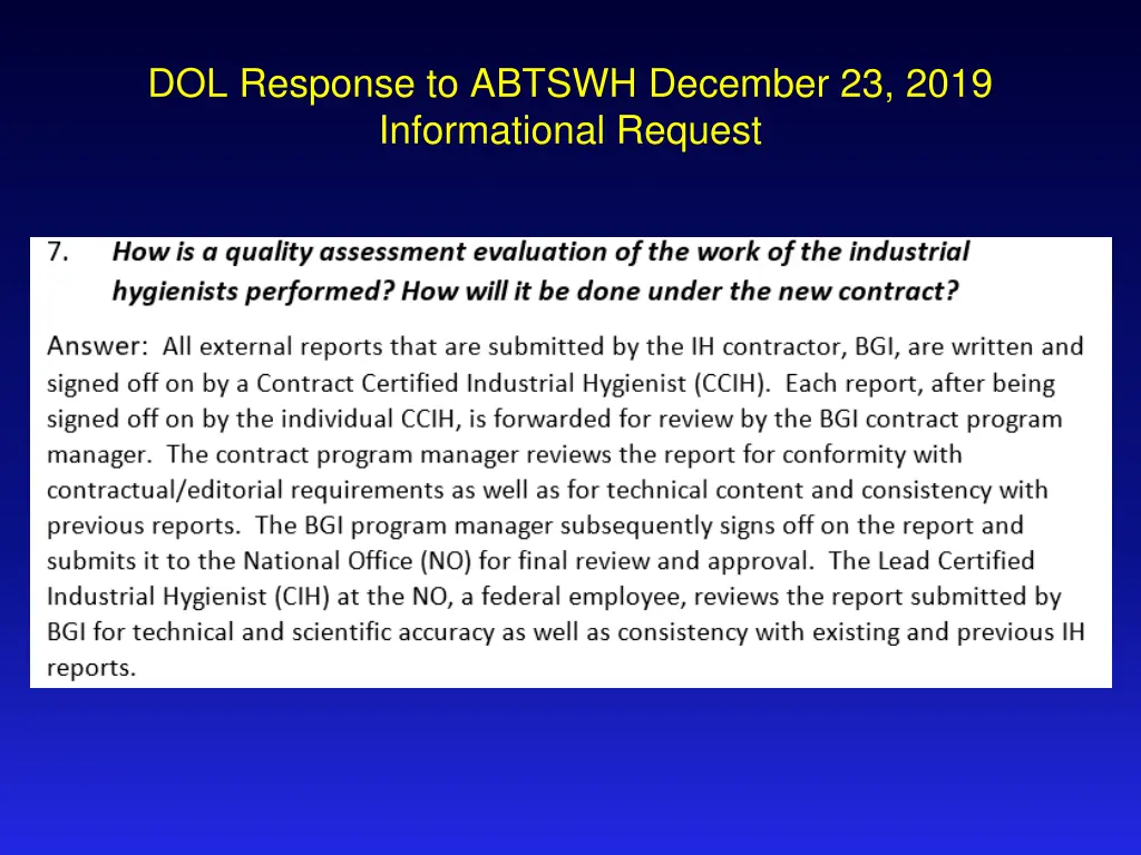 dol response to abtswh december 23 2019