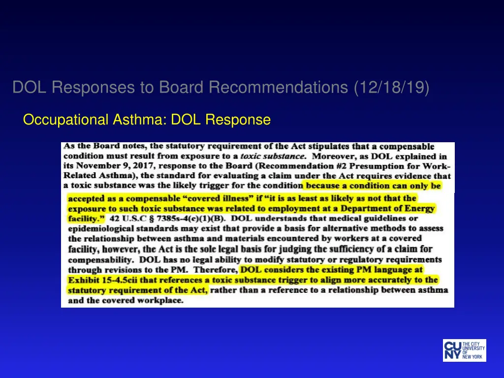dol responses to board recommendations 12 18 19 1