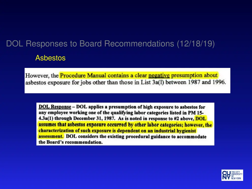 dol responses to board recommendations 12 18 19 4