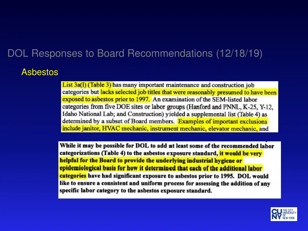 dol responses to board recommendations 12 18 19 5