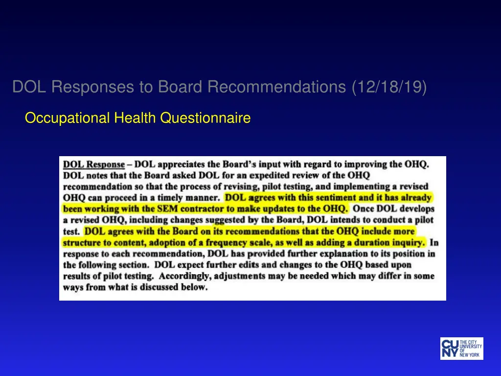 dol responses to board recommendations 12 18 19 7