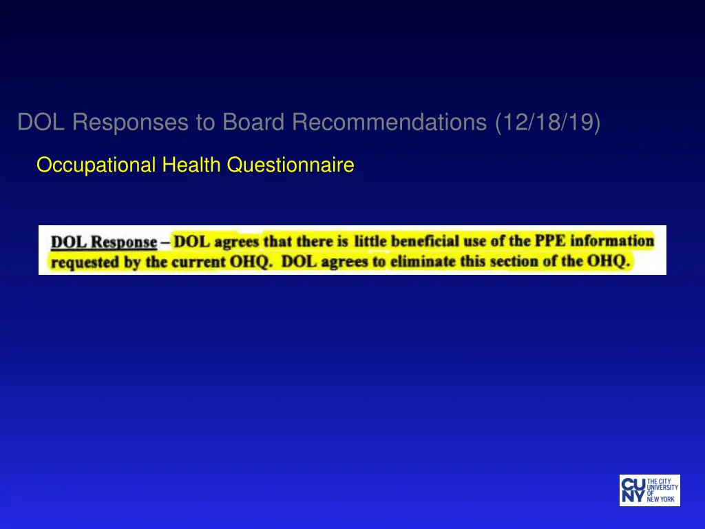 dol responses to board recommendations 12 18 19 8