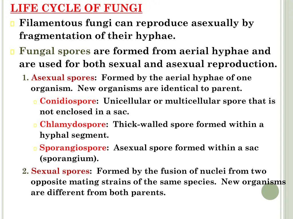 life cycle of fungi filamentous fungi