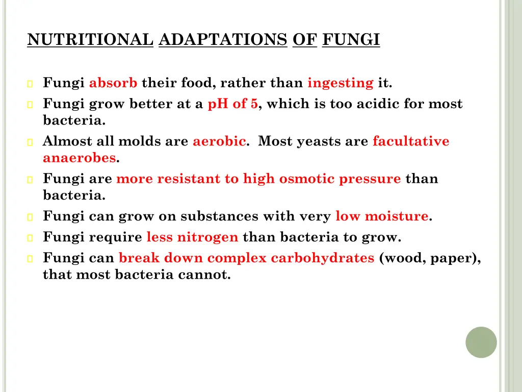 nutritional adaptations of fungi