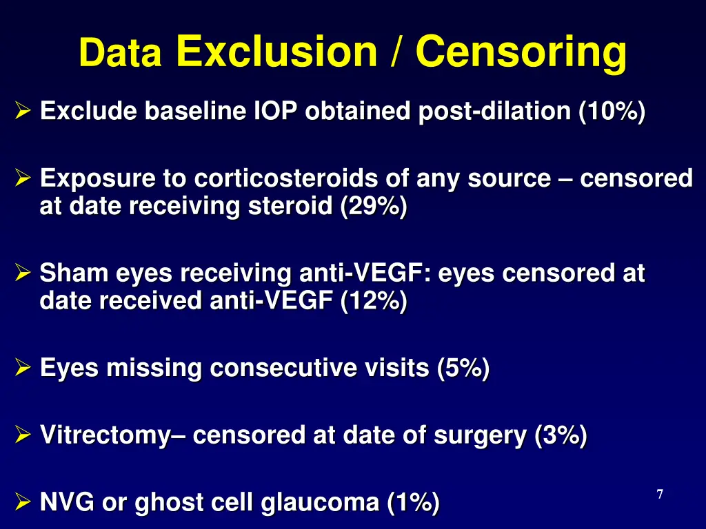 data exclusion censoring