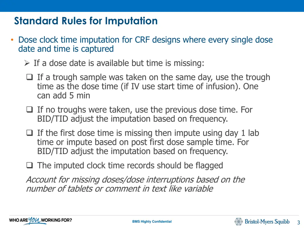 standard rules for imputation