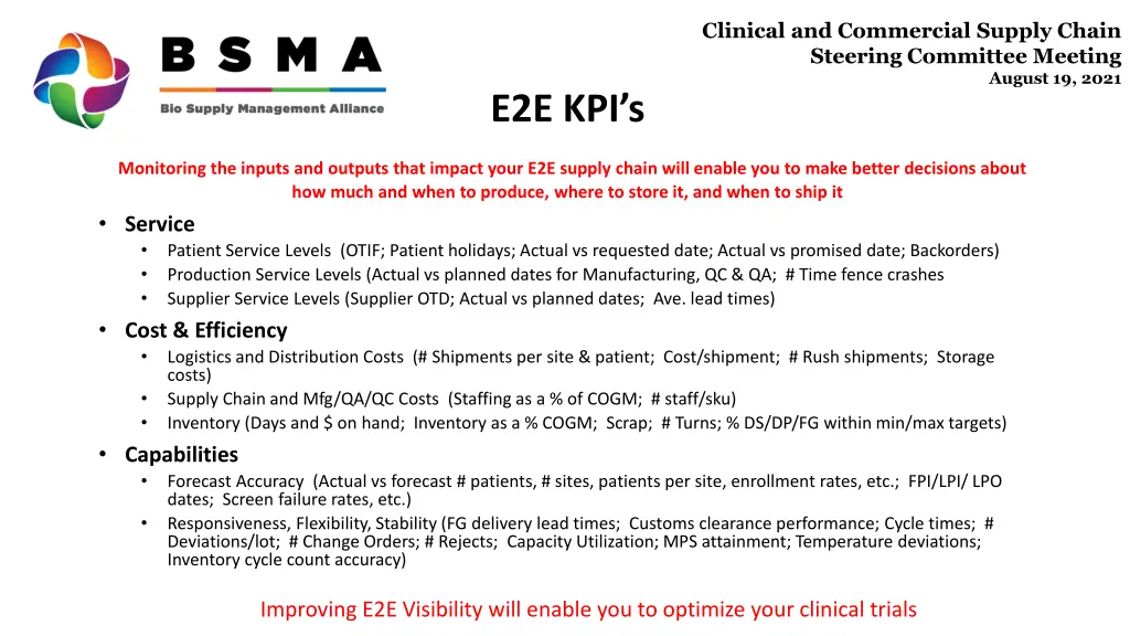 clinical and commercial supply chain steering 12