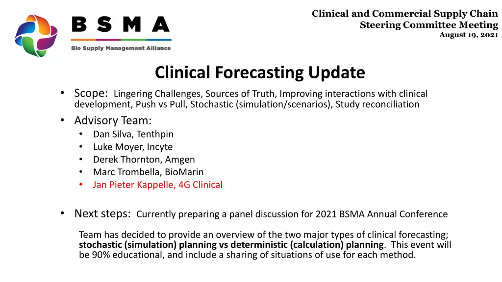 clinical and commercial supply chain steering 5