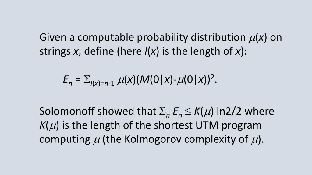 given a computable probability distribution