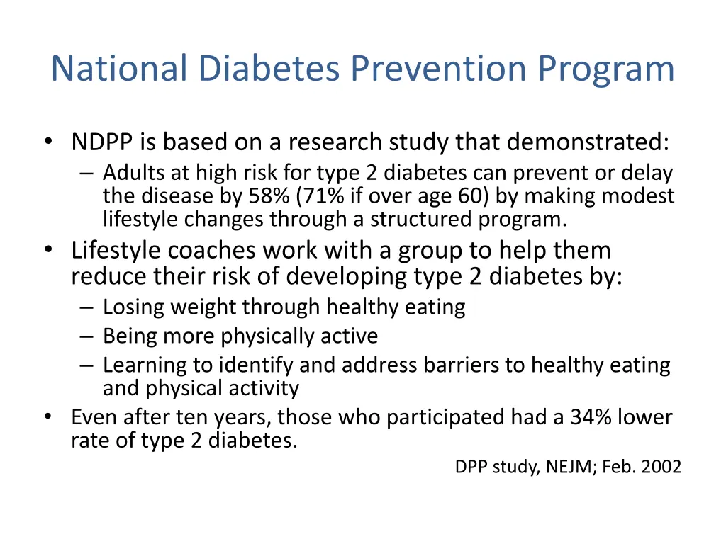 national diabetes prevention program