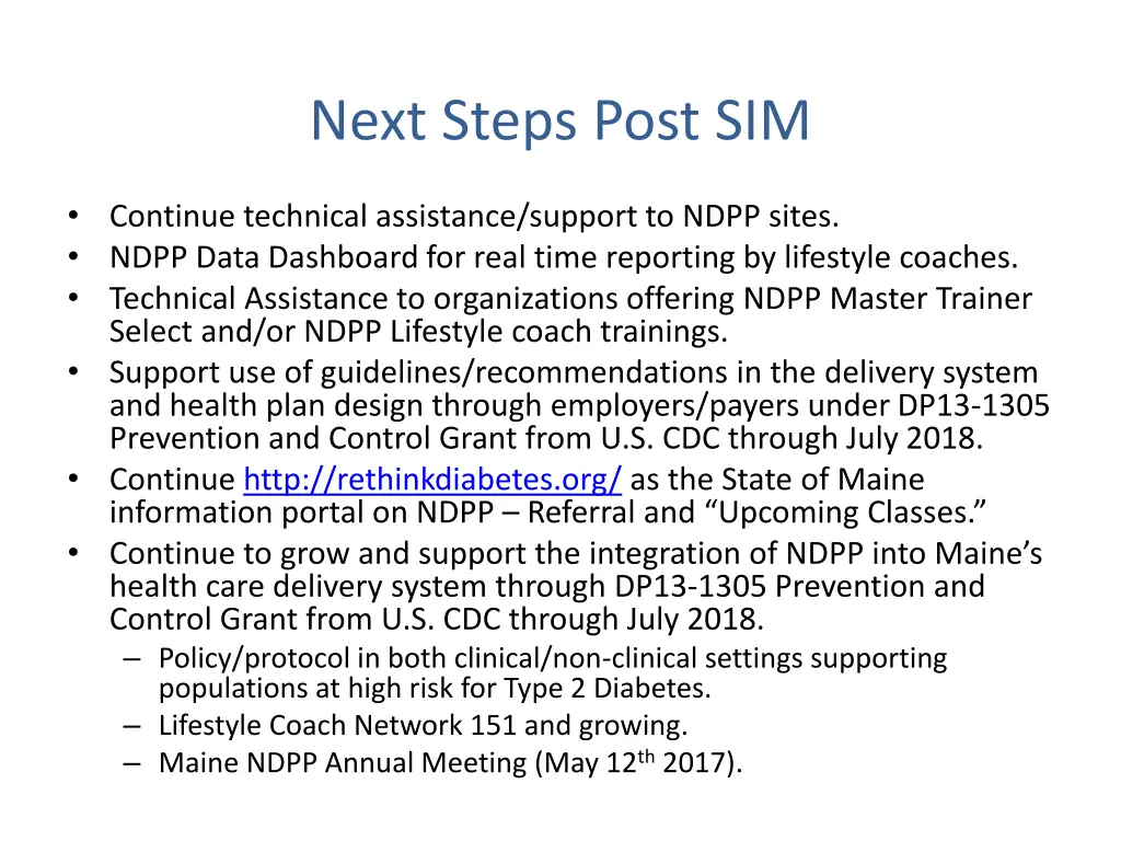 next steps post sim