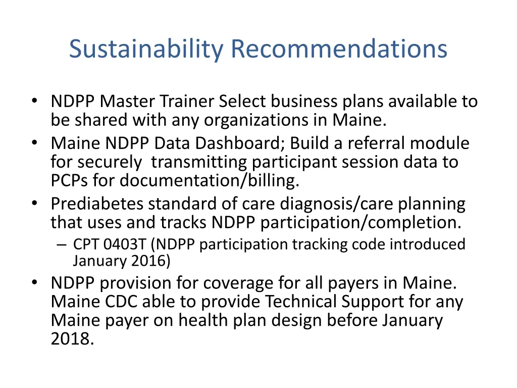 sustainability recommendations
