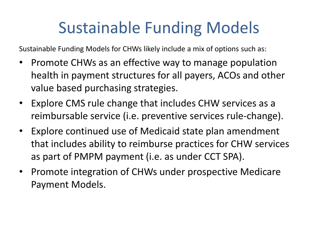 sustainable funding models